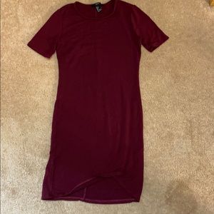 Maroon forever 21 tight fitting dress